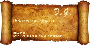 Dobrovics Gyula névjegykártya